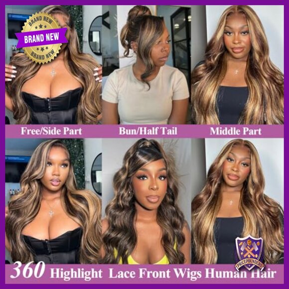 26 Inch Human Hair 360 Lace Front Wig Pre Plucked Body Wave Glueless main image 4